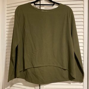 Only Child Avery Top Olive Raw Silk